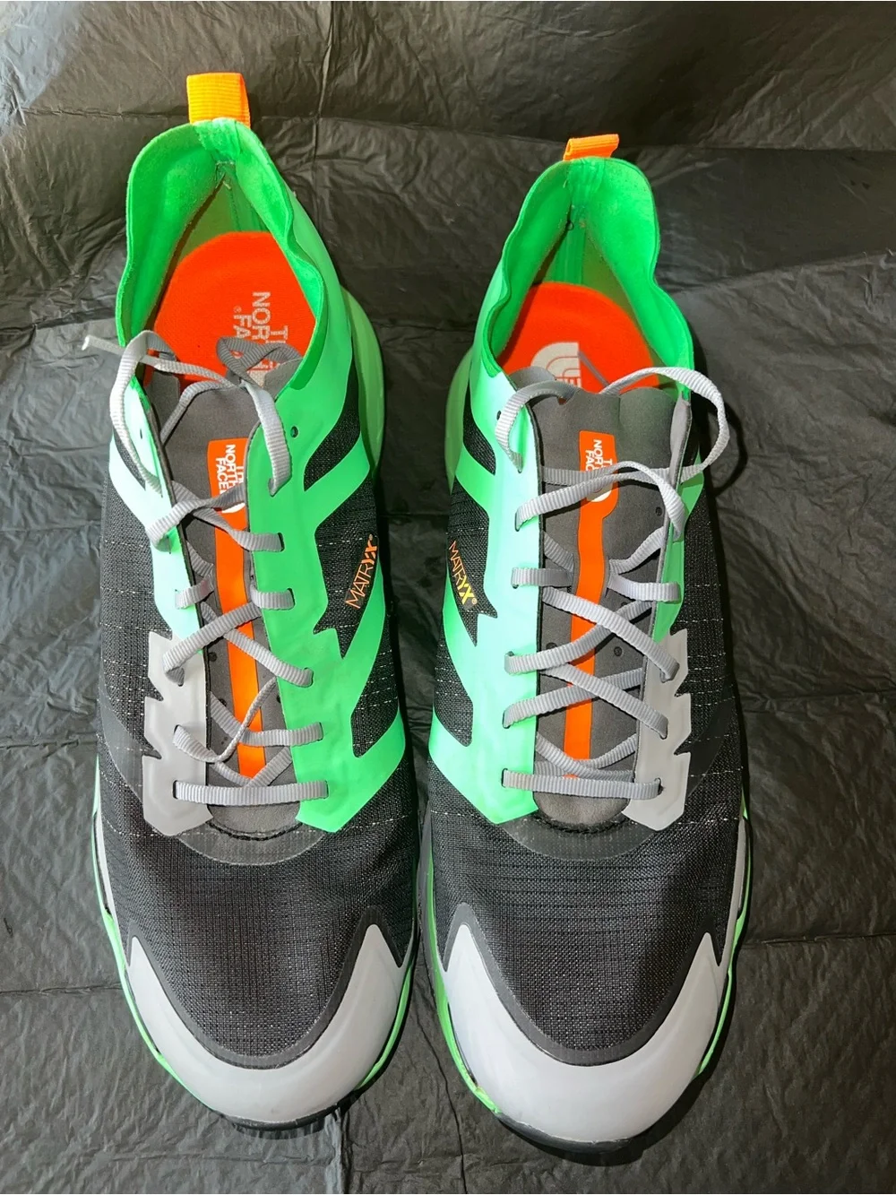 The North Face Men’s Sneakers - Neon Green, Gray & Orange Accents